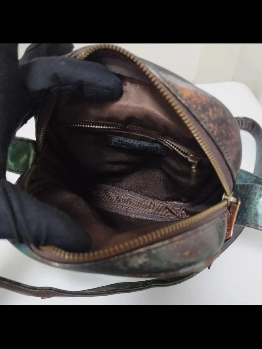 Jean Paul Gaultier Two-Tone Brown and Green Messenger Bag